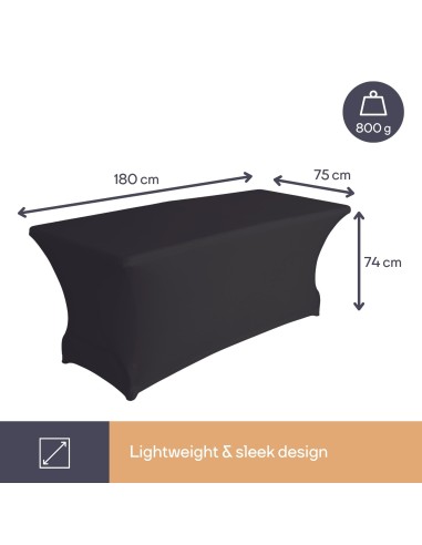 Husse für rechteckigen Tisch - Stretchstoff -...