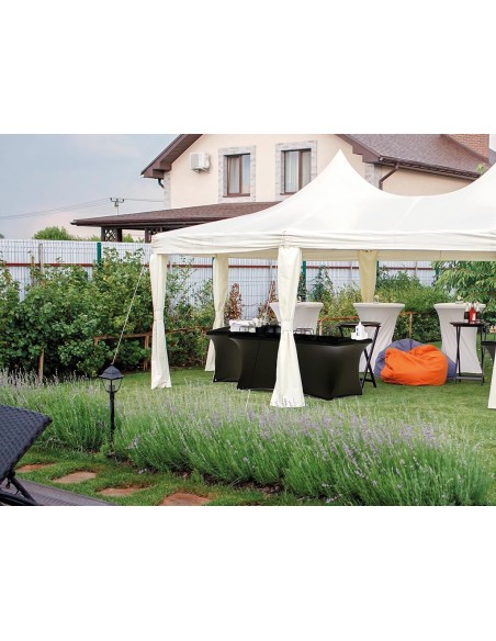 Husse für rechteckigen Tisch - Stretchstoff - Schwarz