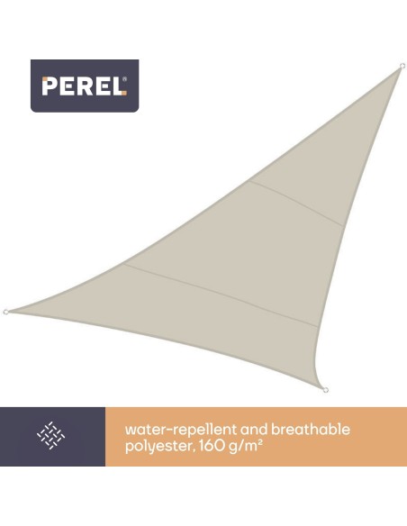 VOILE SOLAIRE - TRIANGLE - 3.6 x 3.6 x 3.6 m - COULEUR: CRÈME PEREL
