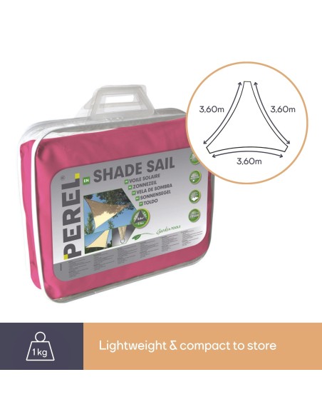 VOILE SOLAIRE - TRIANGLE - 3.6 x 3.6 x 3.6 m - COULEUR: FUCHSIA
