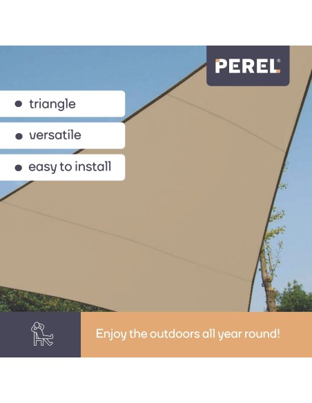 VOILE SOLAIRE PERMÉABLE - TRIANGLE - 3.6 x 3.6 x 3.6 m - COULEUR : CHAMPAGNE