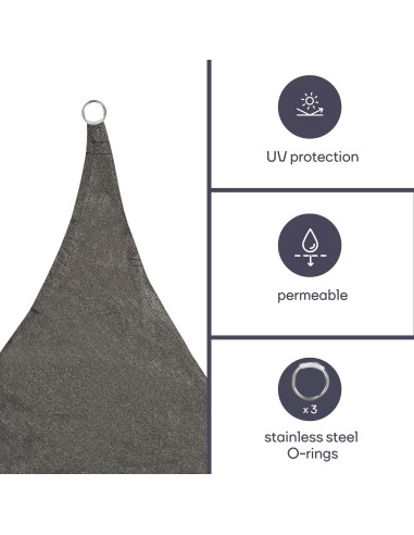 WATER-PERMEABLE SHADE SAIL - TRIANGLE - 3.6 x...