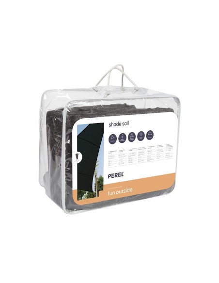 WATERDOORLATEND ZONNEZEIL - DRIEHOEK - 3.6 x 3.6 x 3.6 m - KLEUR: ANTRACIET