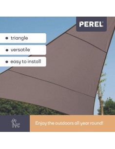 ZONNEZEIL - DRIEHOEK - 3.6 x 3.6 x 3.6 m - KLEUR: TAUPE 2