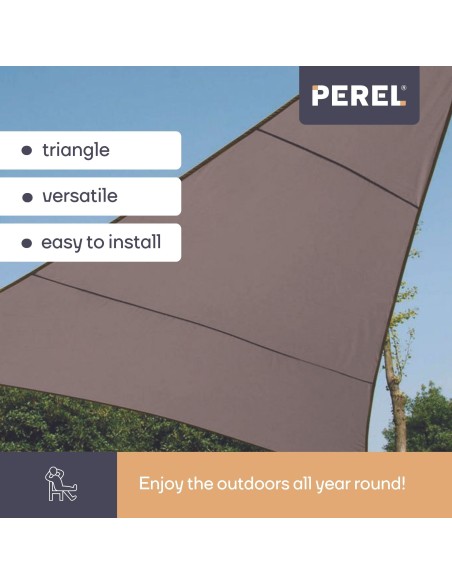 ZONNEZEIL - DRIEHOEK - 3.6 x 3.6 x 3.6 m - KLEUR: TAUPE