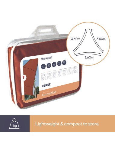 ZONNEZEIL - DRIEHOEK - 3.6 x 3.6 x 3.6 m -...