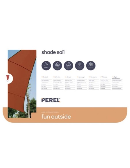 ZONNEZEIL - DRIEHOEK - 3.6 x 3.6 x 3.6 m - KLEUR: TERRACOTTA