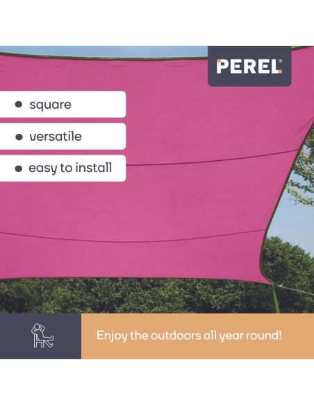 ZONNEZEIL - VIERKANT - 3.6 x 3.6 m - KLEUR: FUCHSIA