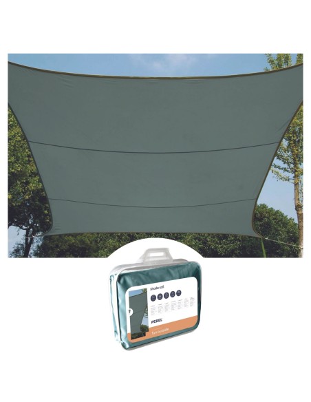 ZONNEZEIL - VIERKANT - 3.6 x 3.6 m - KLEUR: GROENGRIJS