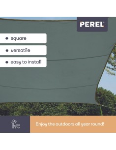 ZONNEZEIL - VIERKANT - 3.6 x 3.6 m - KLEUR: GROENGRIJS 2