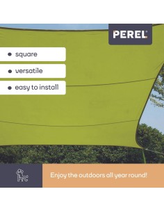 VOILE SOLAIRE - CARRÉ - 3.6 x 3.6 m - COULEUR: VERT LIME 2