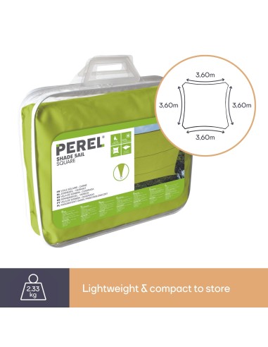 SONNENSEGEL - QUADRATISCH - 3.6 x 3.6 m -...