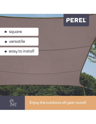 SHADE SAIL - SQUARE - 3.6 x 3.6 m - COLOUR: TAUPE