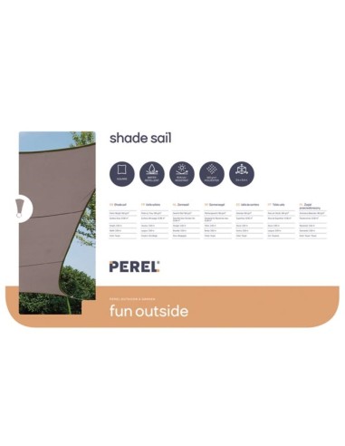 ZONNEZEIL - VIERKANT - 3.6 x 3.6 m - KLEUR: TAUPE