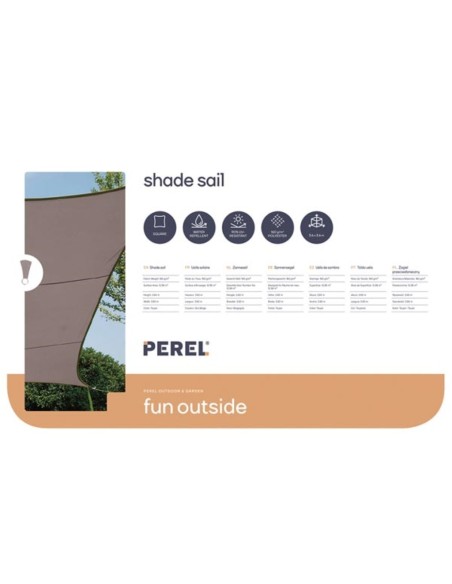 ZONNEZEIL - VIERKANT - 3.6 x 3.6 m - KLEUR: TAUPE