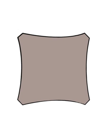 VOILE SOLAIRE - CARRÉ - 3.6 x 3.6 m - COULEUR: GRIS TAUPE