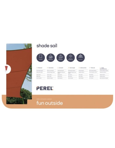 VOILE SOLAIRE - CARRÉ - 3.6 x 3.6 m - COULEUR : TERRACOTTA