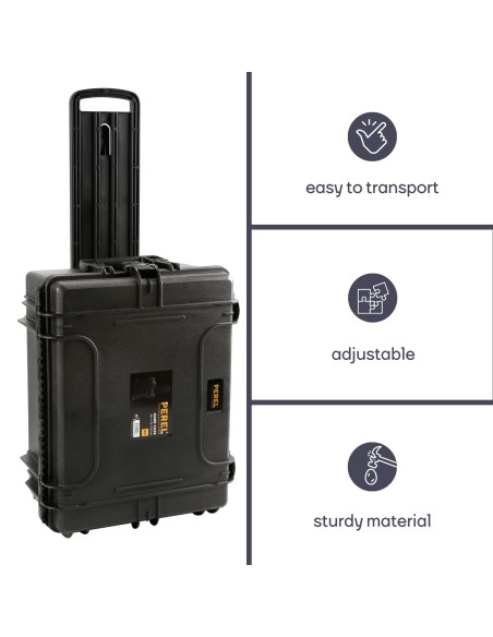 MALLETTE RIGIDE TROLLY - 604 x 473 x 283 mm - AVEC MOUSSE