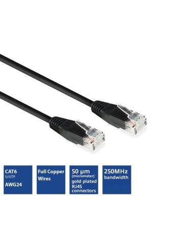 Eminent - Cable de conexión de red U/UTP CAT6 / 2 m / negro / M-M