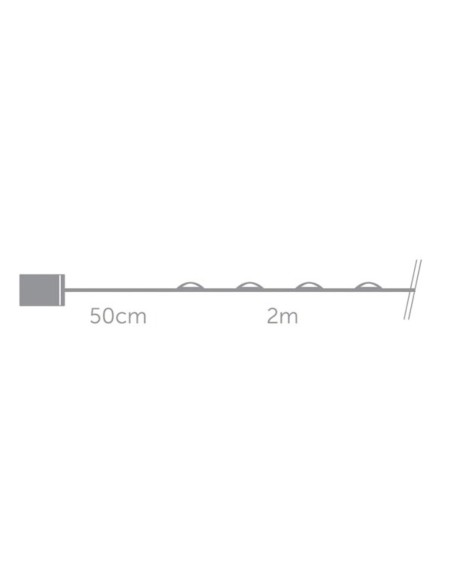 Microlight LED - 2 m - 40 lampes multicolores - fil argenté - piles non fournies