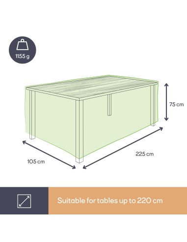 Outdoor cover for table up to 220 cm
