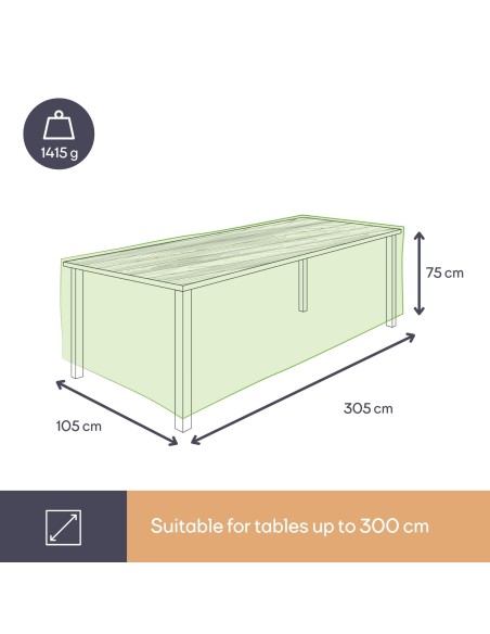 Schutzhülle für Gartentisch - max. 300 cm