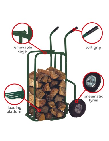 CHARIOT À BOIS - CHARGE MAX. 250 kg