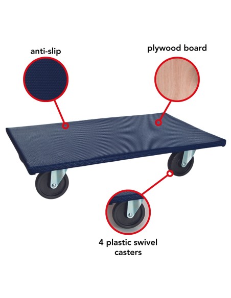 FURNITURE MOVER - RECTANGULAR - 650 x 400 mm - MAX. LOAD 400 kg