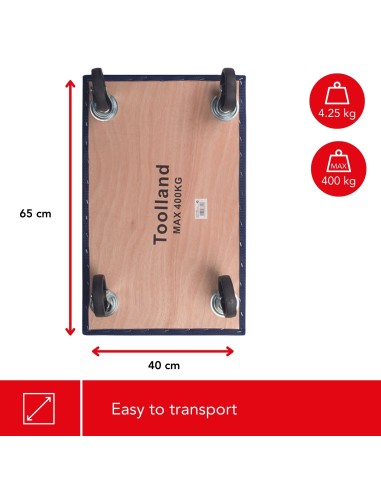 TRANSPORT-ROLLER - RECHTECKIG - 650 x 400 mm -...