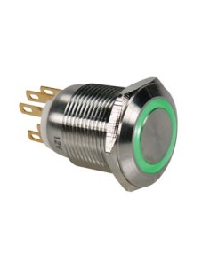 BOUTON-POUSSOIR EN ACIER INOXYDABLE SPDT 1NO 1NC - ANNEAU...