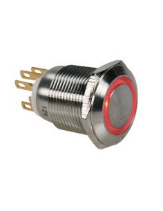 BOUTON-POUSSOIR EN ACIER INOXYDABLE SPDT 1NO 1NC - ANNEAU...