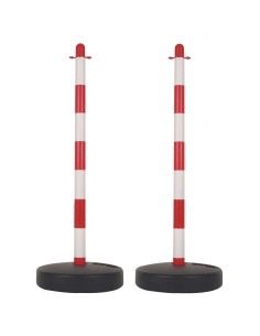 RED/WHITE PLASTIC POST FOR SECURITY CHAIN - 2 pcs