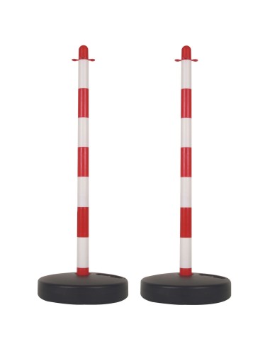 RED/WHITE PLASTIC POST FOR SECURITY CHAIN - 2 pcs