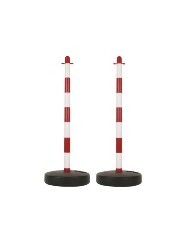 RED/WHITE PLASTIC POST FOR SECURITY CHAIN - 2 pcs