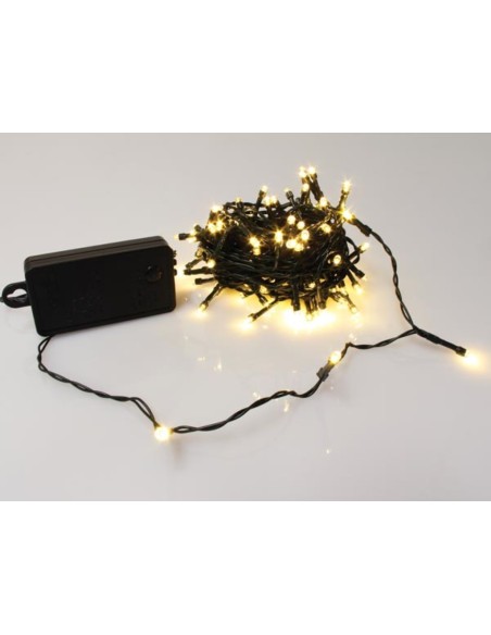 Smart Light LED - 10 m - 100 warm witte lampen - groene draad - modulator - batterijen niet meegeleverd