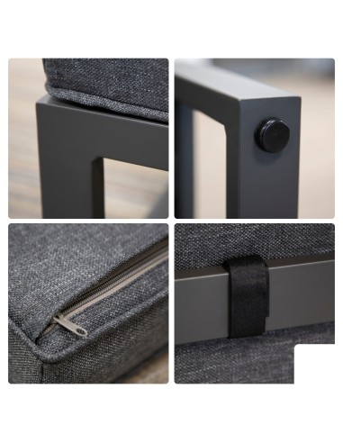 Ensemble de salon - Tout-en-un - Noir + Anthracite