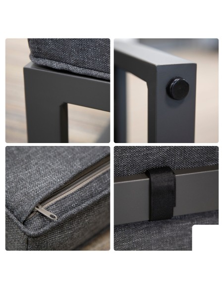 Ensemble de salon - Tout-en-un - Noir + Anthracite