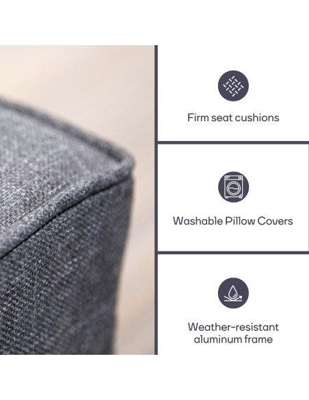 Ensemble de salon - Tout-en-un - Noir + Anthracite