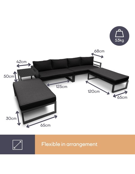 Lounge-Set - All-in-one - Schwarz + Anthrazit