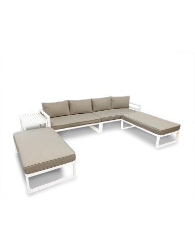 Ensemble de salon - Tout-en-un - Blanc + Gris