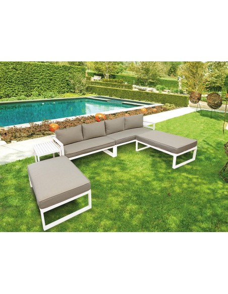 Lounge-Set - All-in-one - Weiß + Grau