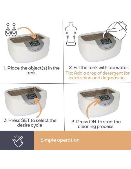 ULTRASONIC CLEANER WITH TIMER - 2.6 L