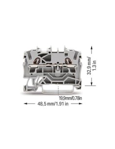 2-Leiter-Durchgangsklemme 2,5 mm², grau 2