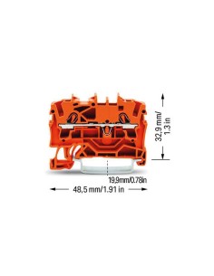 2-Leiter-Durchgangsklemme 2,5 mm², orange 2
