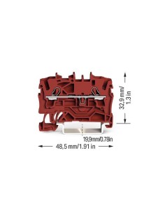 2-Leiter-Durchgangsklemme 2,5 mm², rot 2