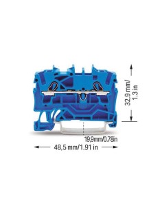 2-Leiter-Durchgangsklemme 2,5 mm², blau 2