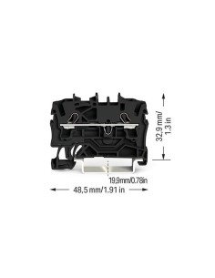 2-Leiter-Durchgangsklemme 2,5 mm², schwarz 2