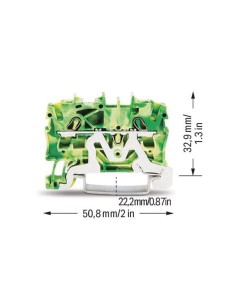 2-conductor ground terminal block green-yellow 2
