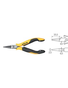 Wiha Round-nose pliers Professional ESD Short, rounded...