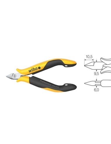 Wiha Diagonal cutters Professional ESD narrow, pointed head with bevelled edge (26808) 115 mm